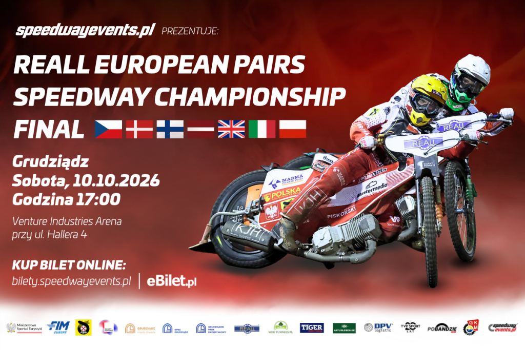 Mannschaftsaufstellungen für das Finale der Reall European Pairs Speedway Championship in Grudziądz bekannt! Przyjemski, Pawełczak und Małkiewicz vertreten Polen